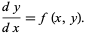  (dy)/(dx)=f(x,y). 