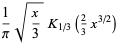 1/pisqrt(x/3)K_(1/3)(2/3x^(3/2))