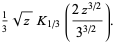 1/3sqrt(z)K_(1/3)((2z^(3/2))/(3^(3/2))).