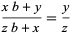  (xb+y)/(zb+x)=y/z 