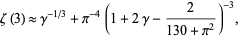  zeta(3) approx gamma^(-1/3)+pi^(-4)(1+2gamma-2/(130+pi^2))^(-3), 