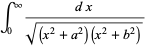 int_0^infty(dx)/(sqrt((x^2+a^2)(x^2+b^2)))