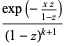 (exp(-(xz)/(1-z)))/((1-z)^(k+1))