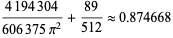 (4194304)/(606375pi^2)+(89)/(512) approx 0.874668