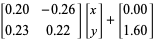[0.20 -0.26; 0.23 0.22][x; y]+[0.00; 1.60]