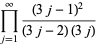 product_(j=1)^(infty)((3j-1)^2)/((3j-2)(3j))