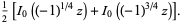 1/2[I_0((-1)^(1/4)z)+I_0((-1)^(3/4)z)].