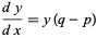  (dy)/(dx)=y(q-p) 