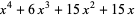 x^4+6x^3+15x^2+15x