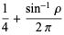 1/4+(sin^(-1)rho)/(2pi)