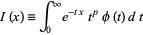  I(x)=int_0^inftye^(-tx)t^pphi(t)dt 