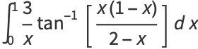 int_0^13/xtan^(-1)[(x(1-x))/(2-x)]dx