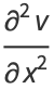 (partial^2v)/(partialx^2)