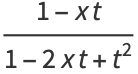 (1-xt)/(1-2xt+t^2)