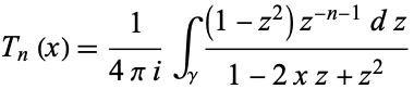  T_n(x)=((-1)^nsqrt(pi)(1-x^2)^(1/2))/(2^n(n-1/2)!)(d^n)/(dx^n)[(1-x^2)^(n-1/2)]. 