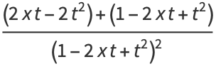 ((2xt-2t^2)+(1-2xt+t^2))/((1-2xt+t^2)^2)