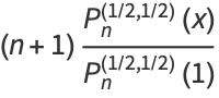 (n+1)(P_n^((1/2,1/2))(x))/(P_n^((1/2,1/2))(1))