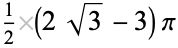 1/2(2sqrt(3)-3)pi