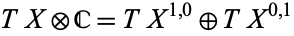 TX tensor C=TX^(1,0) direct sum TX^(0,1)