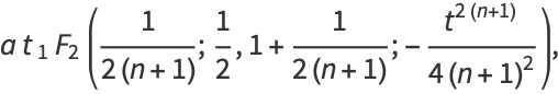 at_1F_2(1/(2(n+1));1/2,1+1/(2(n+1));-(t^(2(n+1)))/(4(n+1)^2)),