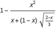 1-(x^2)/(x+(1-x)sqrt((2-x)/3))