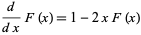  d/(dx)F(x)=1-2xF(x) 