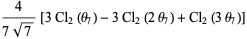 4/(7sqrt(7))[3Cl_2(theta_7)-3Cl_2(2theta_7)+Cl_2(3theta_7)]