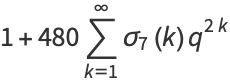 1+480sum_(k=1)^(infty)sigma_7(k)q^(2k)