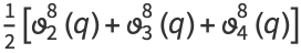 1/2[theta_2^8(q)+theta_3^8(q)+theta_4^8(q)]