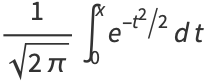 1/(sqrt(2pi))int_0^xe^(-t^2/2)dt