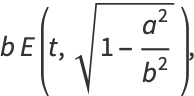 bE(t,sqrt(1-(a^2)/(b^2))),