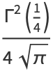 (Gamma^2(1/4))/(4sqrt(pi))