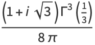 ((1+isqrt(3))Gamma^3(1/3))/(8pi)