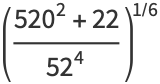 ((520^2+22)/(52^4))^(1/6)