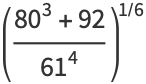 ((80^3+92)/(61^4))^(1/6)