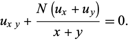  u_(xy)+(N(u_x+u_y))/(x+y)=0. 