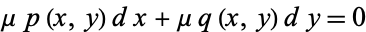  mup(x,y)dx+muq(x,y)dy=0 