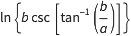 ln{bcsc[tan^(-1)(b/a)]}