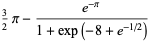 3/2pi-(e^(-pi))/(1+exp(-8+e^(-1/2)))