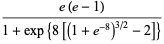 (e(e-1))/(1+exp{8[(1+e^(-8))^(3/2)-2]})