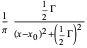 1/pi(1/2Gamma)/((x-x_0)^2+(1/2Gamma)^2)