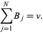  sum_(j=1)^NB_j=v. 