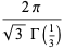 (2pi)/(sqrt(3)Gamma(1/3))