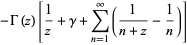-Gamma(z)[1/z+gamma+sum_(n=1)^(infty)(1/(n+z)-1/n)]