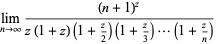 lim_(n->infty)((n+1)^z)/(z(1+z)(1+z/2)(1+z/3)...(1+z/n))