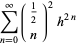 sum_(n=0)^(infty)(1/2; n)^2h^(2n)
