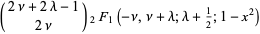 (2nu+2lambda-1; 2nu)_2F_1(-nu,nu+lambda;lambda+1/2;1-x^2)