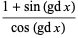 (1+sin(gdx))/(cos(gdx))