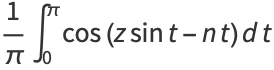 1/piint_0^picos(zsint-nt)dt