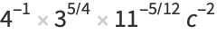 4^(-1)3^(5/4)11^(-5/12)c^(-2)